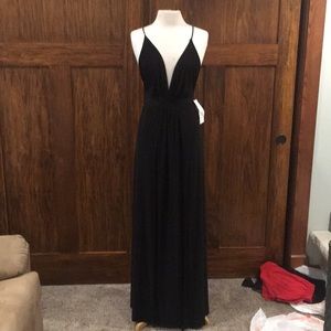 Sexy long black dress.